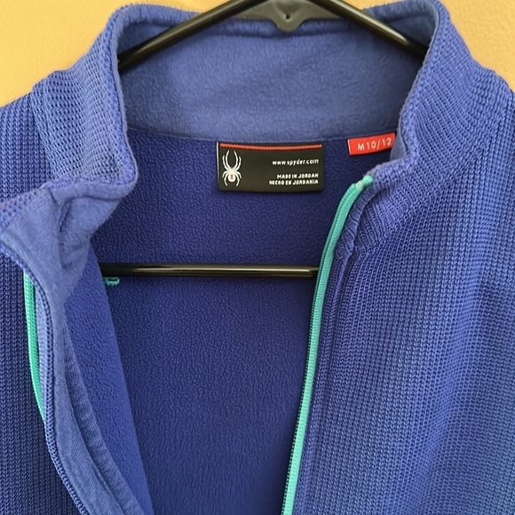😊♥️NWOT Spyder Kids Zip Up Jacket Fleece Lined Mid Weight Size Medium 10… - Picture 10 of 12